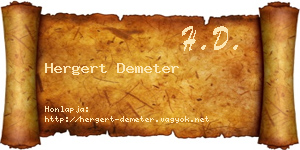 Hergert Demeter névjegykártya